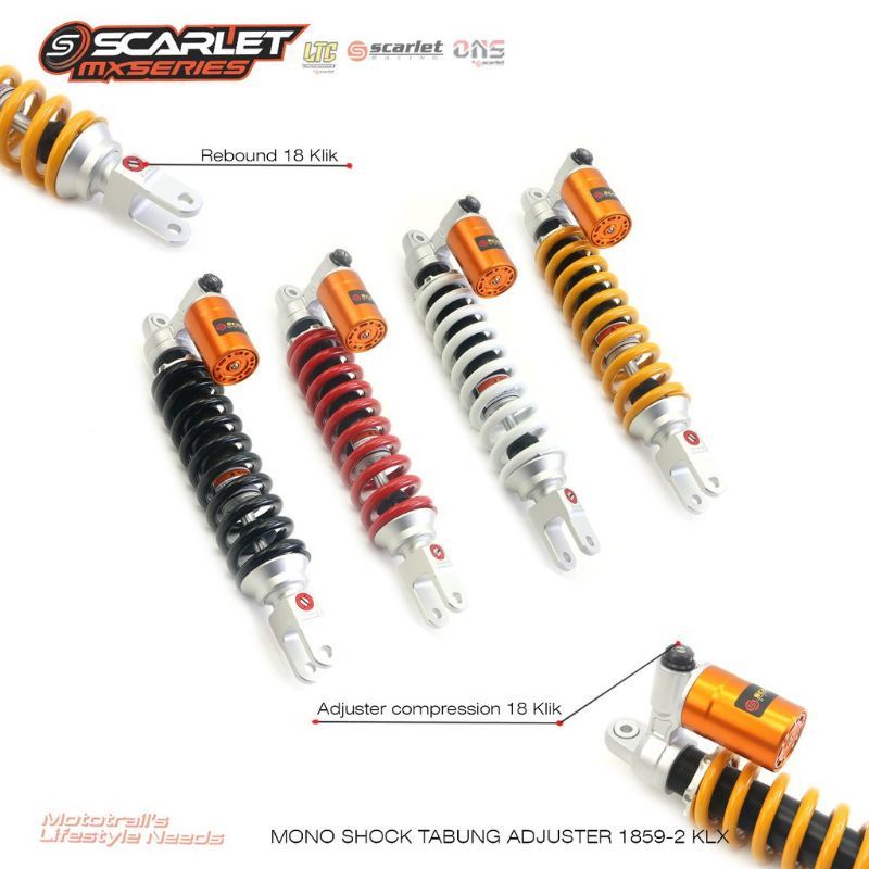 Shockbreaker Tabung Scarlet Original Klx / Dtracker 405mm Shock Klx 150 Scarlet Shock Dtracker 150 D