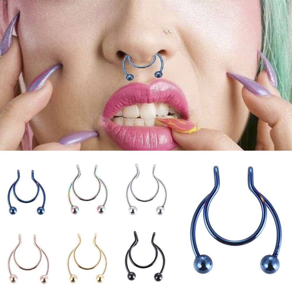 1pc Klip Hidung Palsu Bahan Stainless Steel