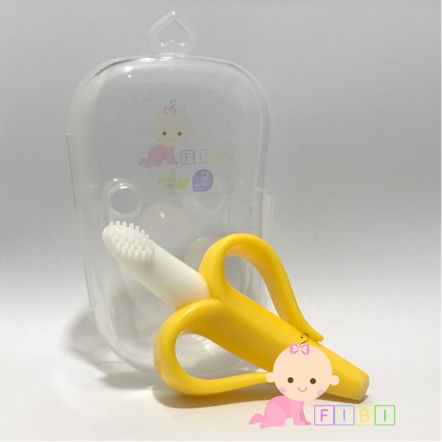 FIBI Teether Bayi  Gigitan  Baby Toothbrush Banana Sikat 