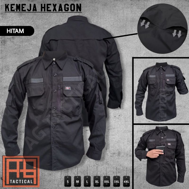 kemeja tactical hexagon / kemeja panjang outdoor / kemeja lapangan