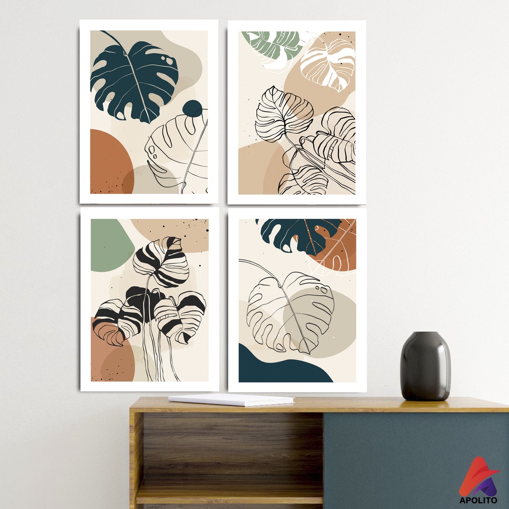 HIASAN DINDING MONSTERA ABSTRAK IMUT KAMAR DEKORASI RUMAH WALL DECOR UNIK SUPER MURAH DAUN ABSTRAK