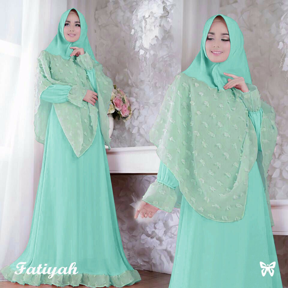 HOPYLOVY SALE - Gamis Maxi Dress + Bergo wanita Fatiyah Rubiah