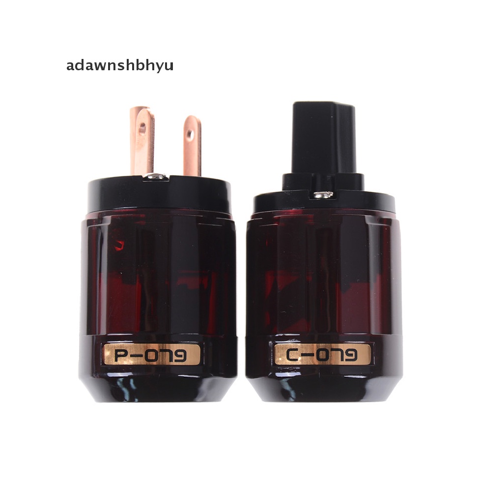 Adawnshbhyu Lapis Emas C-079 IEC Female P-079 Male US Colokan Listrik Konektor Audio Hifi DIY