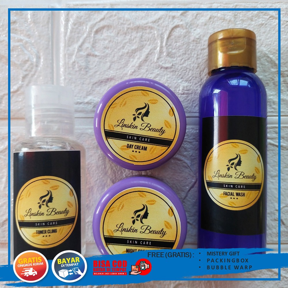 Linskin beauty skincare Paket Baby Glow Perawatan Cream Pemutih Wajah Glowing