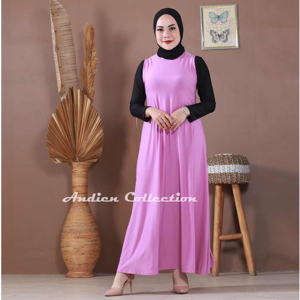 Gamis tanpa lengan /Daleman gamin/ Bahan jersey super (By Andien collection)