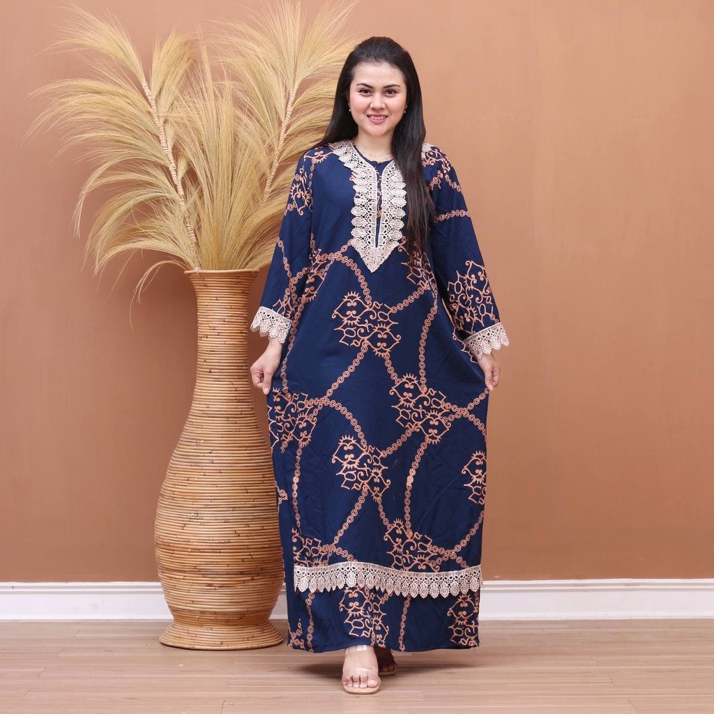 Batik Prass - Daster Arab Elmeera / Longgdress Renda / Rayon Grade A Lengan Panjang-7