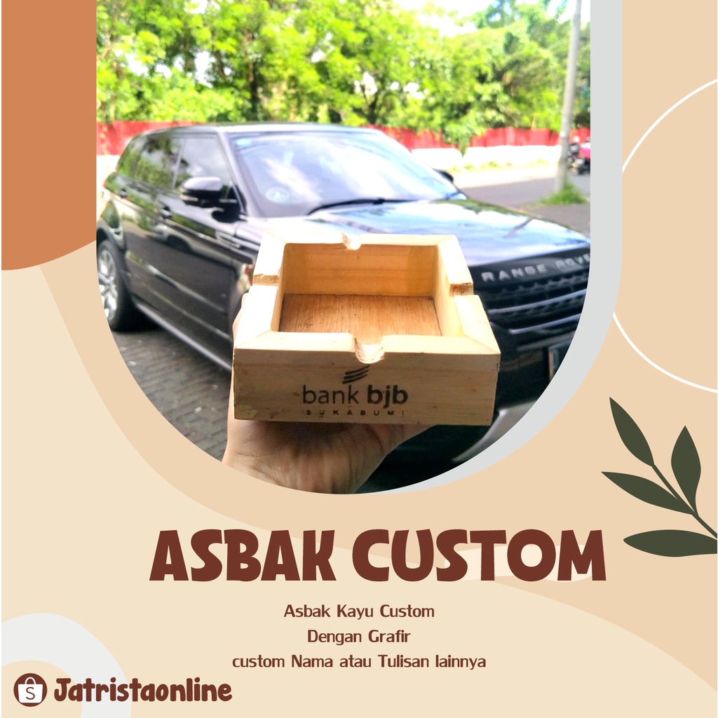 ASBAK KAYU CUSTOM GRAFIR NAMA