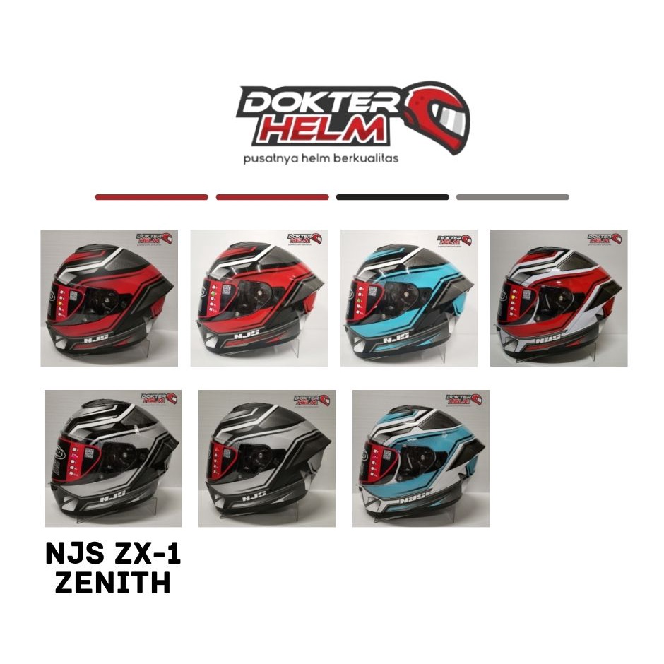 HELM FULL FACE NJS ZX1 ZX-1 ZX 1 MOTIF ZENITH DOUBLE VISOR HELMET