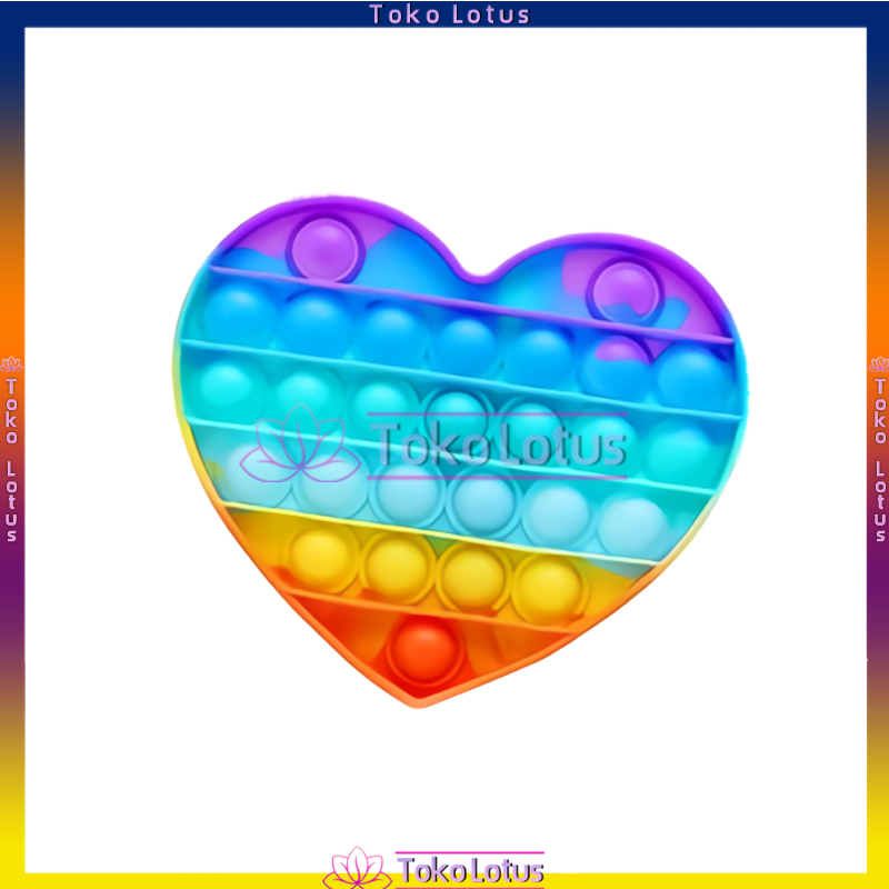 NEW POP IT MAINAN ANAK FIDGET KIDS TOY PUSH BUBBLE PENGHILANG STRESS [BISA BAYAR COD]-Love Rainbow