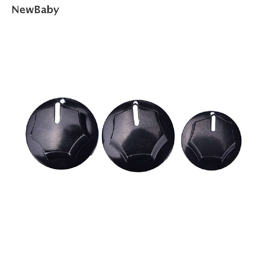 3pcs Knob Kontrol volume Nada Bahan Plastik Warna Hitam Gaya vintage Untuk Gitar bass jazz