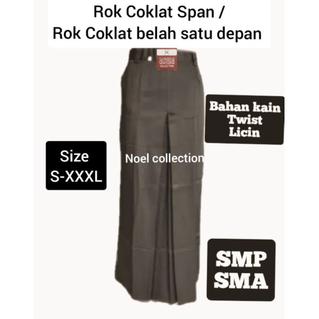 Rok coklat pramuka Rok span belah 1 panjang SMP SMA (twist/licin) NON KARET