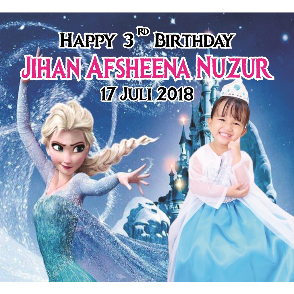 Tas Ultah Mika Custom Besar Uk 30 X 14 X 25-FROZEN