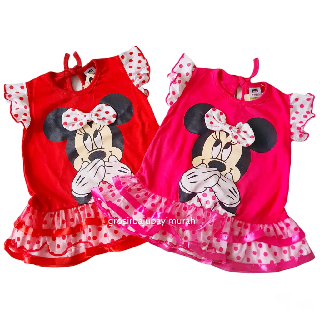 dress baju bayi motif MINNIE