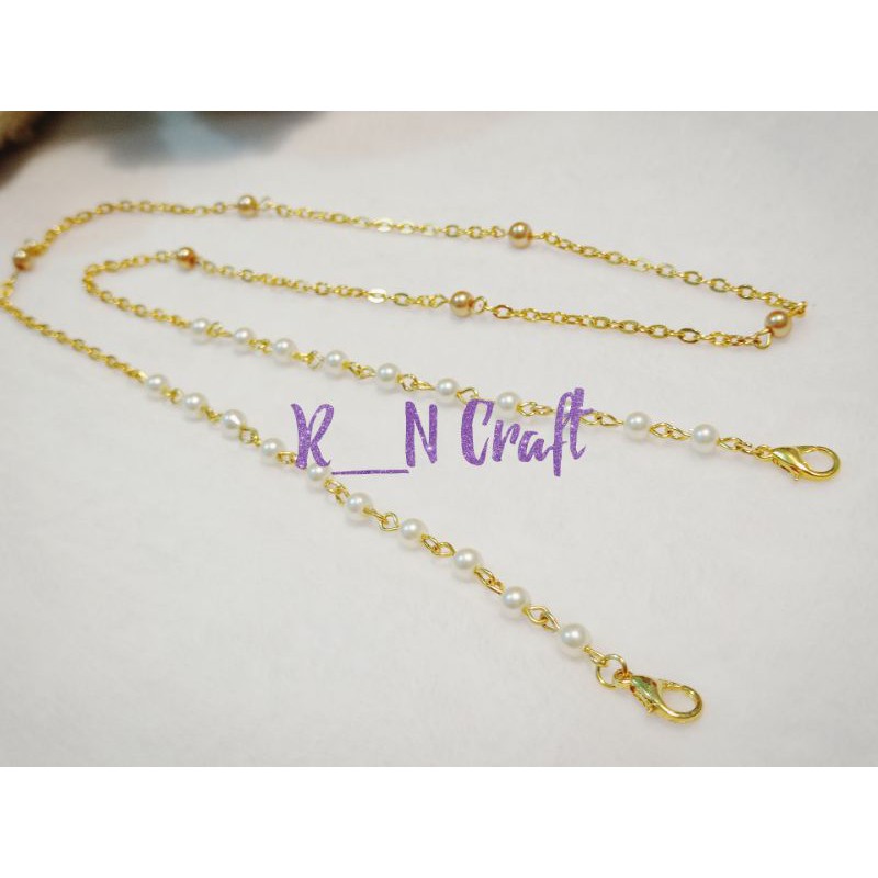 Strap masker rantai mutiara/ Tali masker rantai mutiara/ Kalung masker rantai mutiara