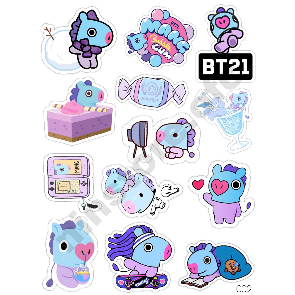 STIKER BT21 (MANG) EDITION UNTUK CASE HP/KOPER/LAPTOP/DLL