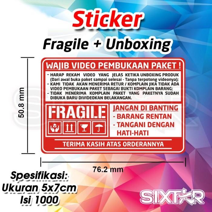 

Stiker Fragile, Sticker Fragile, Fragile, Sticker 5x7cm isi 1000 label