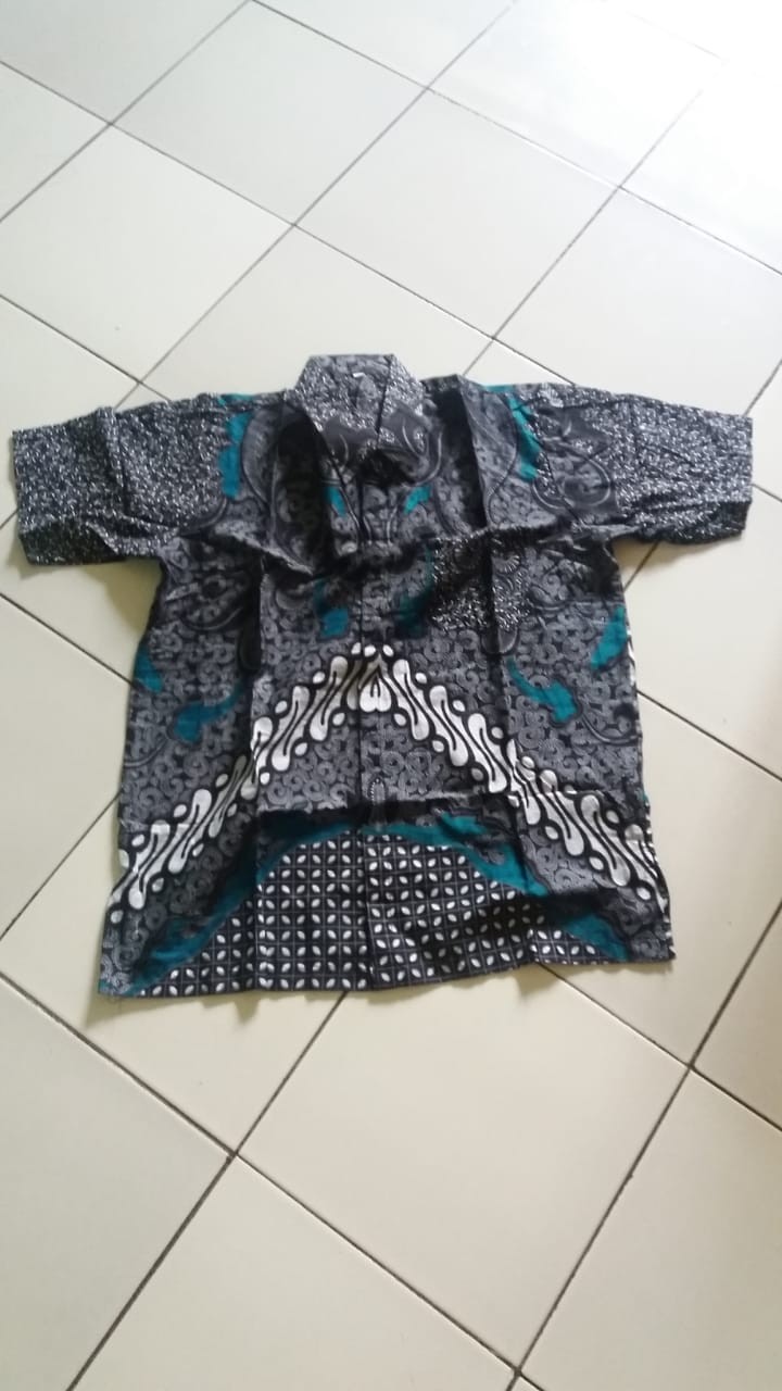 Murah Batik Kemeja Hem Pria Motif Kembang Gede Hitam Kemeja Seragam Pekalongan Alkhalis