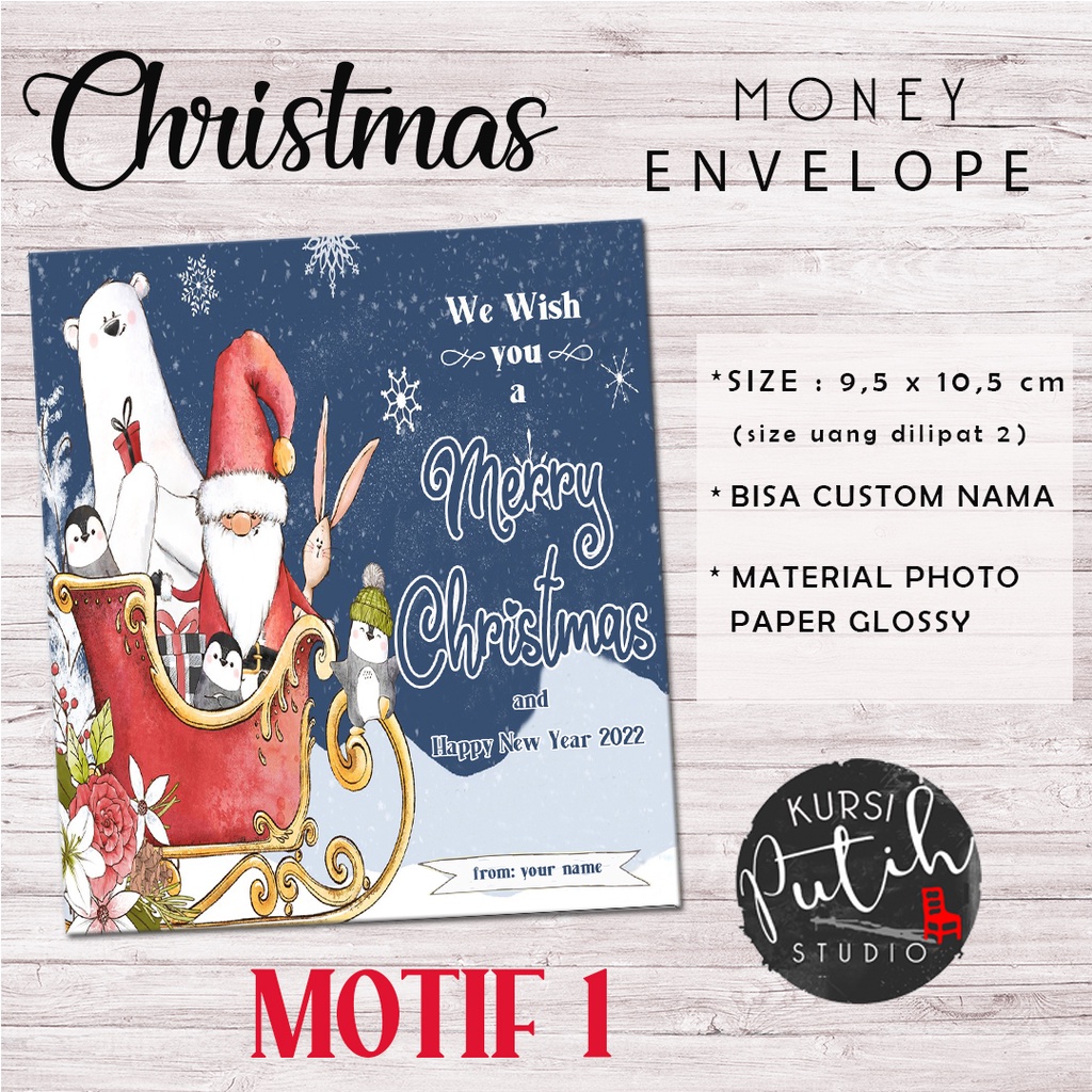 

amplop uang tema natal / Christmas money envelope tema cute santa