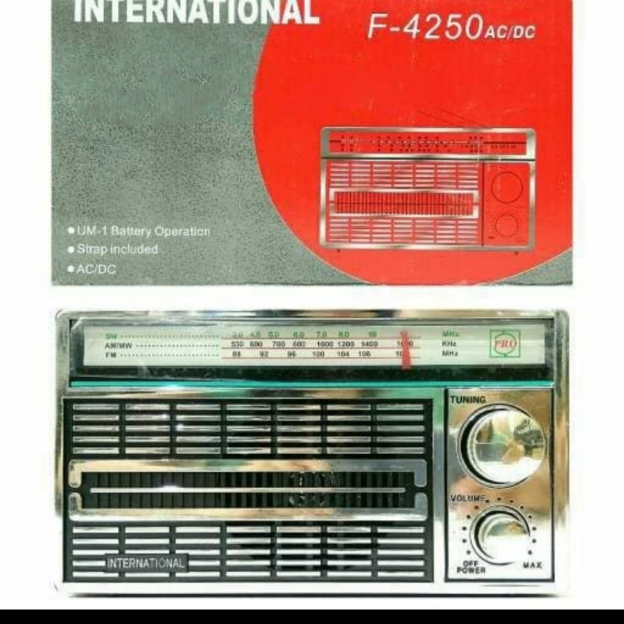 COD RADIO PORTABLE INTERNATIONAL JADUL 3 BAND FM-AM-SW AC/DC SN-4250 //RADIO JADUL INTERNATIONAL SN-4250