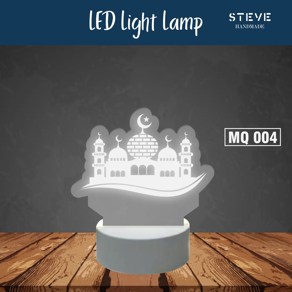 Lampu Tidur Mosque Edition LED Akrilik Free Custom LT2001 Steve Handmade