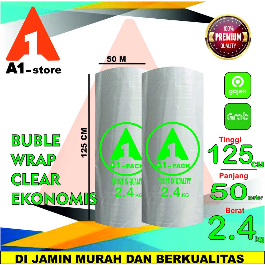 

PLASTIK BUBBLE WRAP 125CM X 50M 2.4 KG A1 PACK BENING EKONOMIS