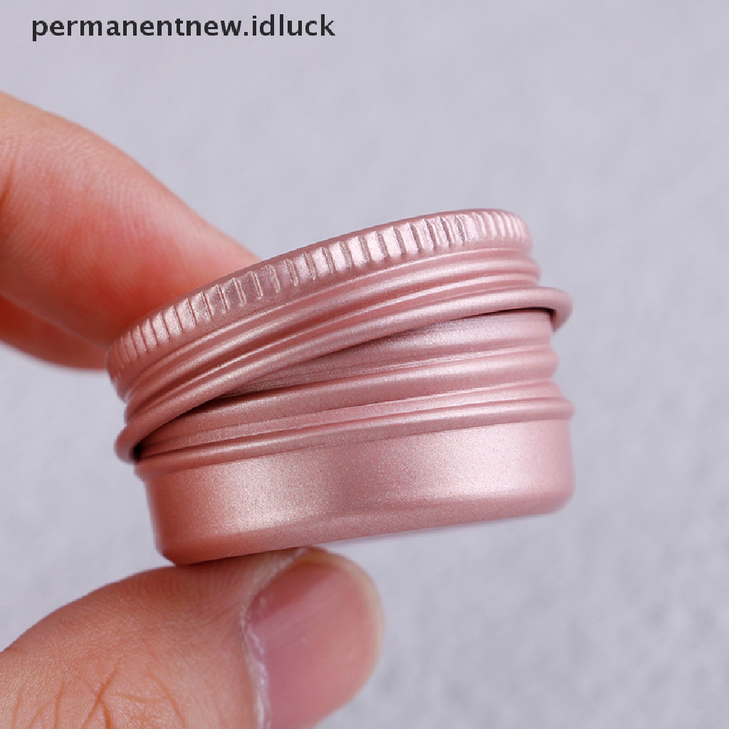 10 Pcs Pot Jar Wadah Kosong Bahan Aluminum Dengan Tutup Untuk Krim Mata