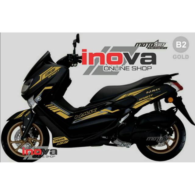 Sticker cutting Nmax hitam warna gold