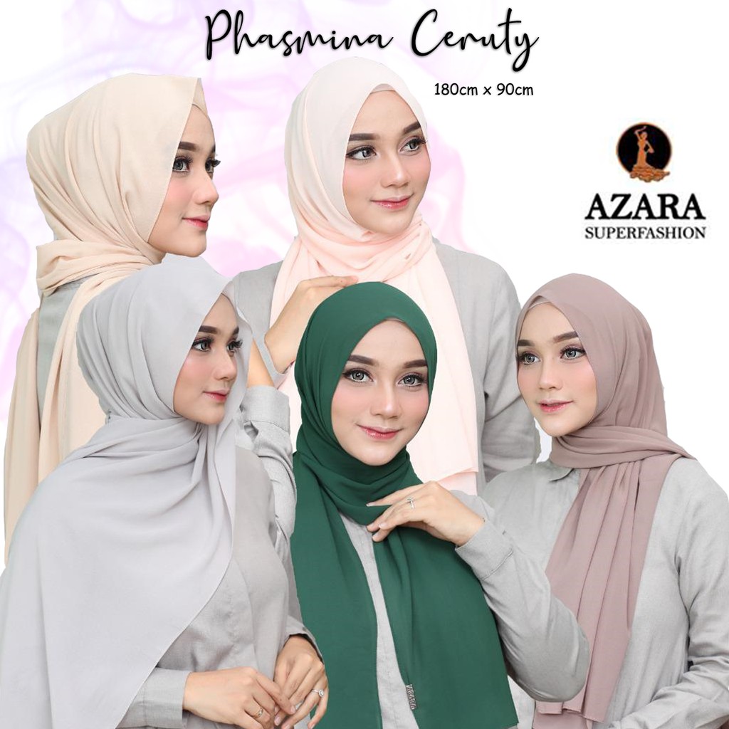 Pashmina Ceruty Baby Doll Azara Polos Sabyan Heavy Chiffon