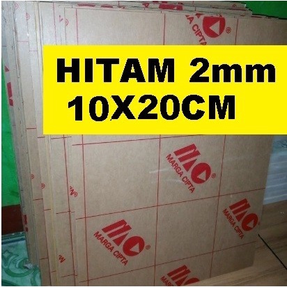 

Acrylic / acrilic / akrilik Hitam glossy tebal 2mm ukuran 10x20cm