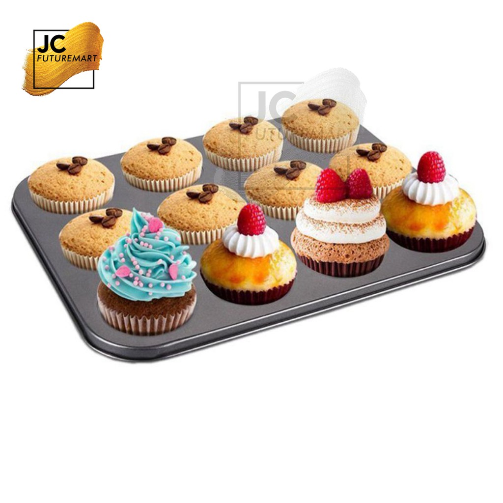 LOYANG CUPCAKE MUFFIN PAN 12 PCS NON STICK ANTI LENGKET