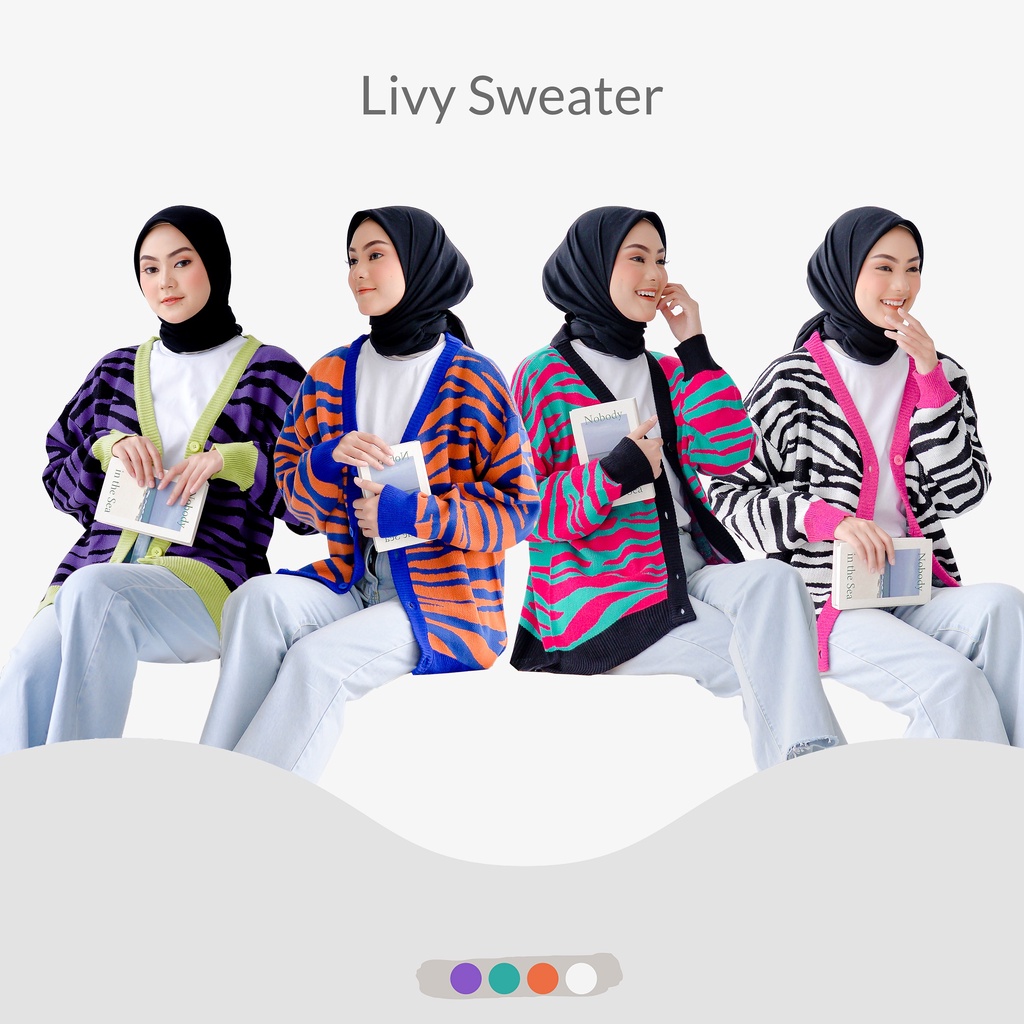 READY NUNA Livy Sweater | outer wanita rajut knit warna warni RAY857