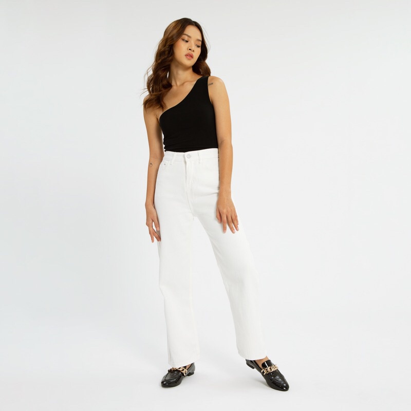 VIERLIN - Jeans 6073 - HIGHWAIST BAGGY LOOSE WHITE JEANS