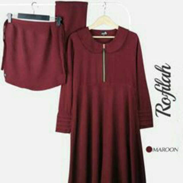 Gamis rofilah set desain jubah akhwat spesial bahan wolfis premium