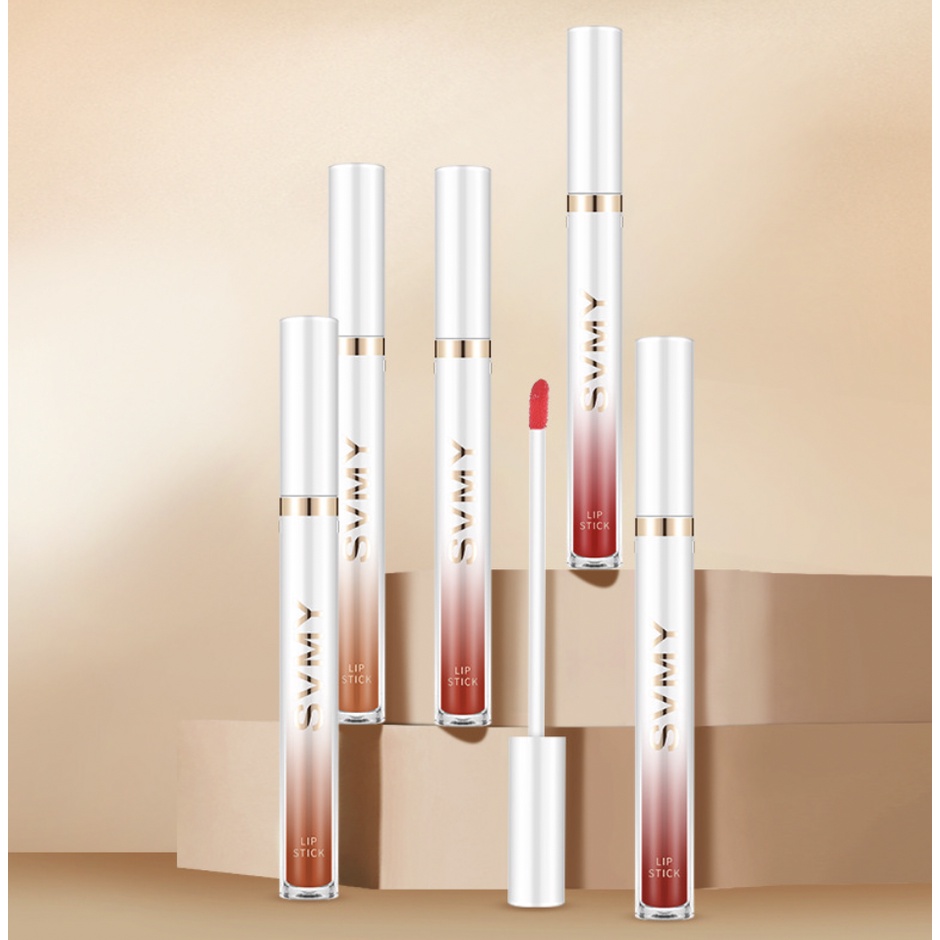 SVMY Lipstik Lip Glaze White Gold Matte Lipstick LA166 1056