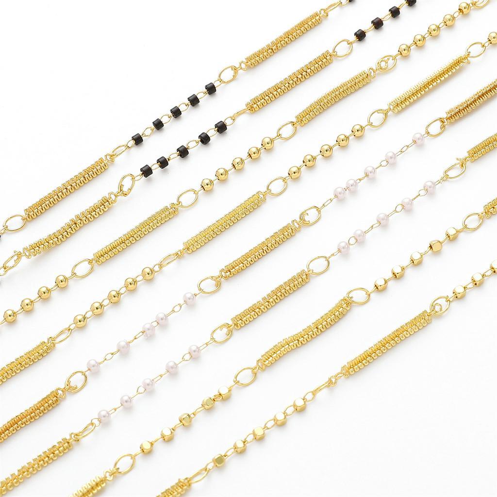 Rantai Charm Kalung Gesper Handmade Tembaga Electroplating Untuk Aksesoris Temuan Perhiasan DIY