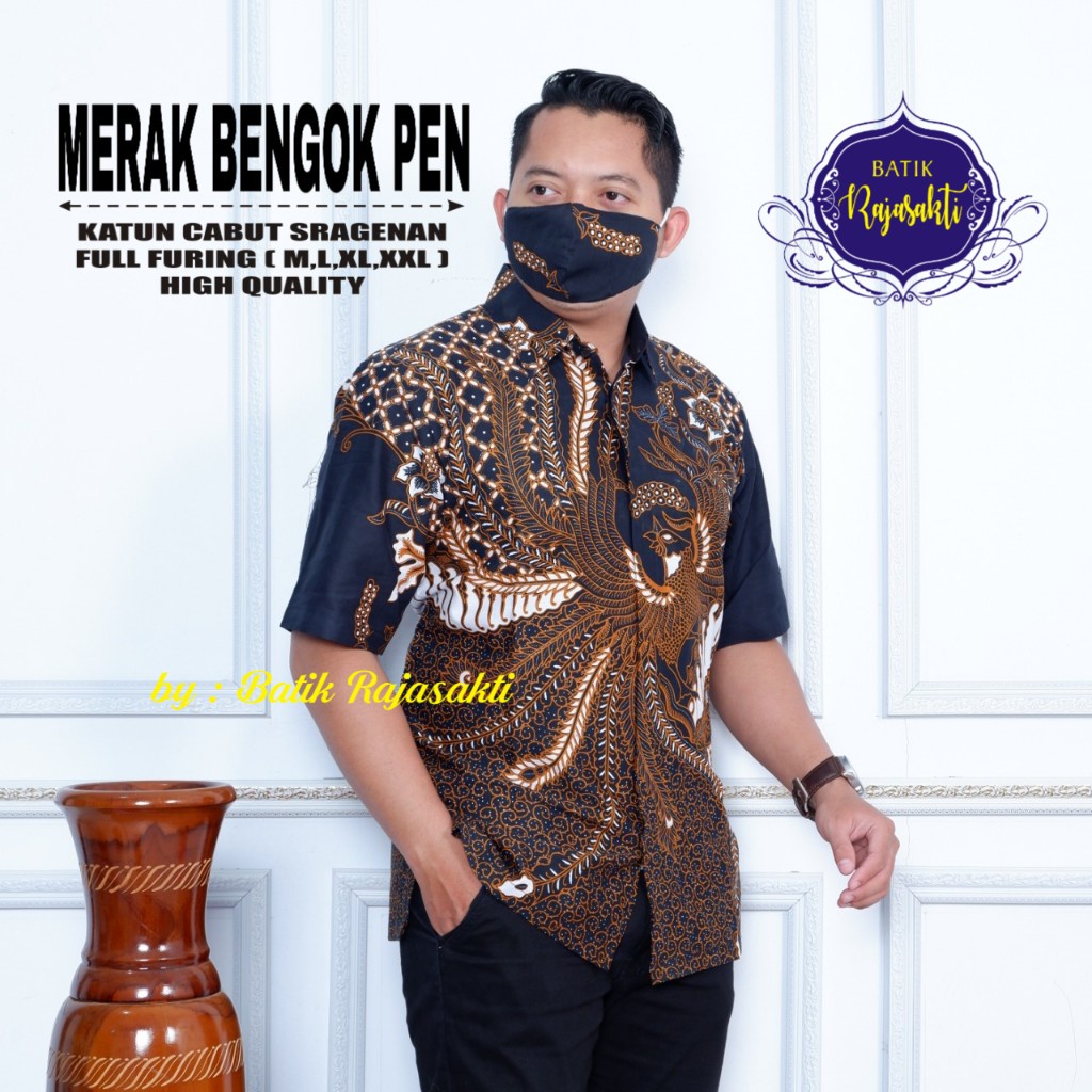 MERAK BENGOK RAJASAKTI KEMEJA BATIK SOLO PRIA LENGAN PENDEK PANJANG LAPIS FURING ATASAN PREMIUM MODERN KATUN HALUS BIRU INDAH BRAHMAKERTA BRAHMAKERTA MERAH BUDIDRAWA BULANAGA BUNGA KAPAS BUNGA MEKAR BURUNG KASUARI CAKAR DEVDAN CAKAR MADU CAKRA WANGSA