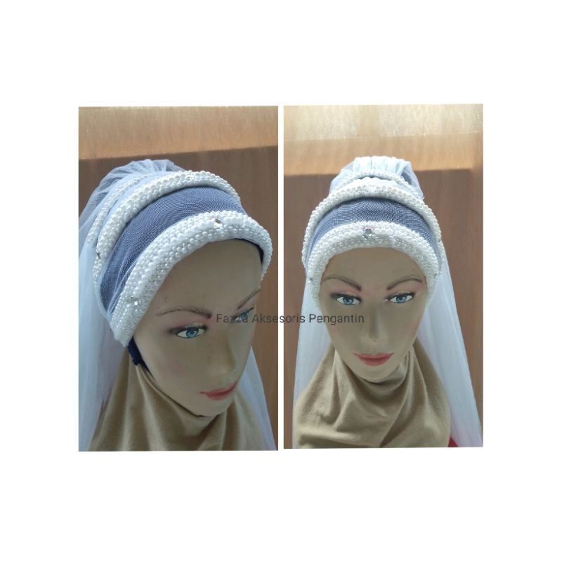 Kerudung pengantin Veil / kerudung instan Mutiara / kerudung pengantin Veil Bondu Payet Mutiara