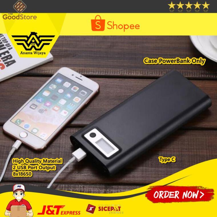 Jual DIY Power Bank Case USB Type C Dual Output & LCD 8x18650 S8