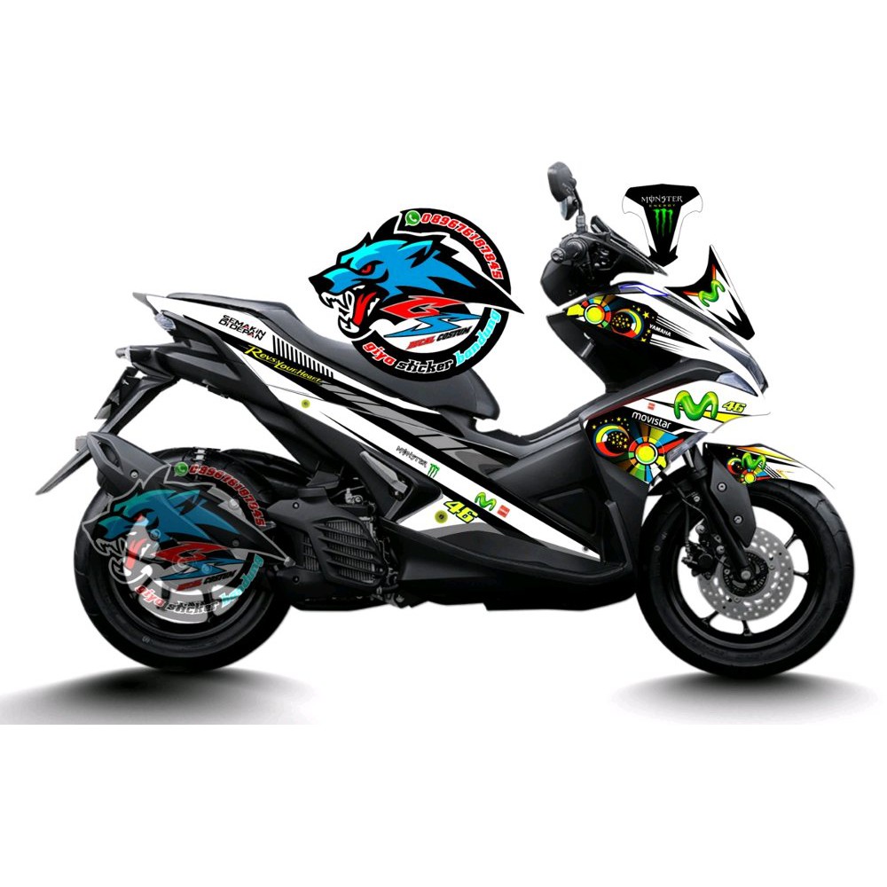 DECAL YAMAHA AEROX 155 MOVISTAR Termurah