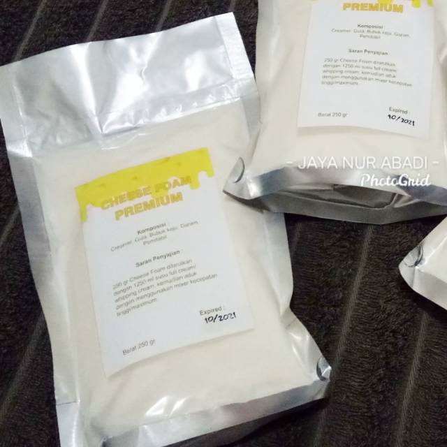 

CHEESE FOAM POWDER / BUBUK KEJU CREAM PREMIX 250GR