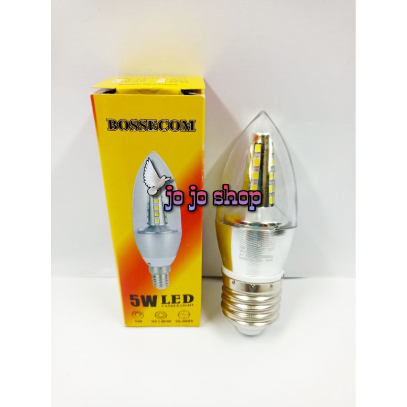 Lampu bohlam led candle jantung 5w E 27 putih / white