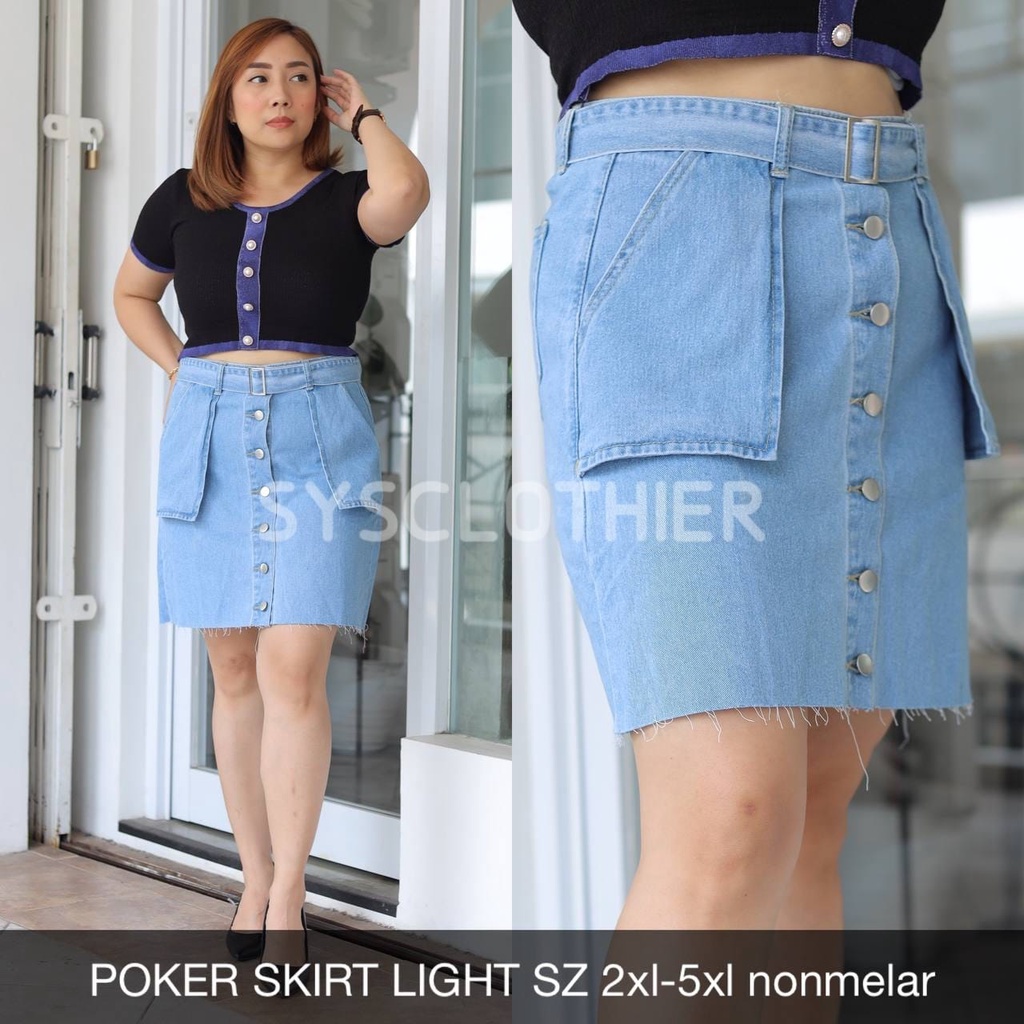 ROK JEANS WANITA POKER SKIRT LIGHT