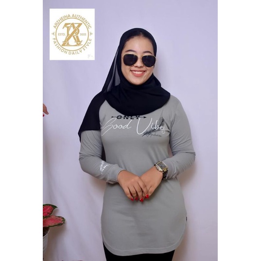 kaos Atasan Wanita ARZHEINA original setengah Tunik