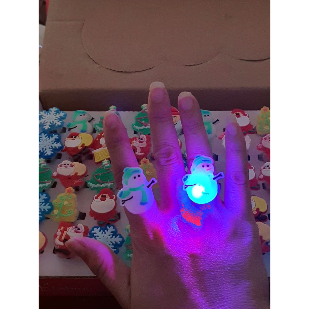 SO Mainan Cincin lampu led NATAL anak flash ring led random fashion pesta anak