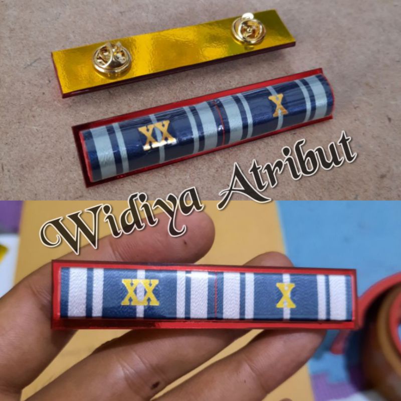 

Satya Lencana Karya Satya 10 20 tahun - Pita Jasa ASN PNS X XX Tahun High Quality