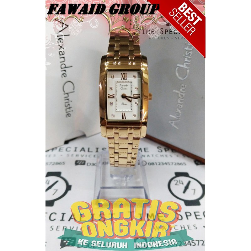 BEST SELLER JAM TANGAN WANITA ALEXANDRE CHRISTIE AC 2576 WANITA ROSEGOLD WHITE ORIGINAL