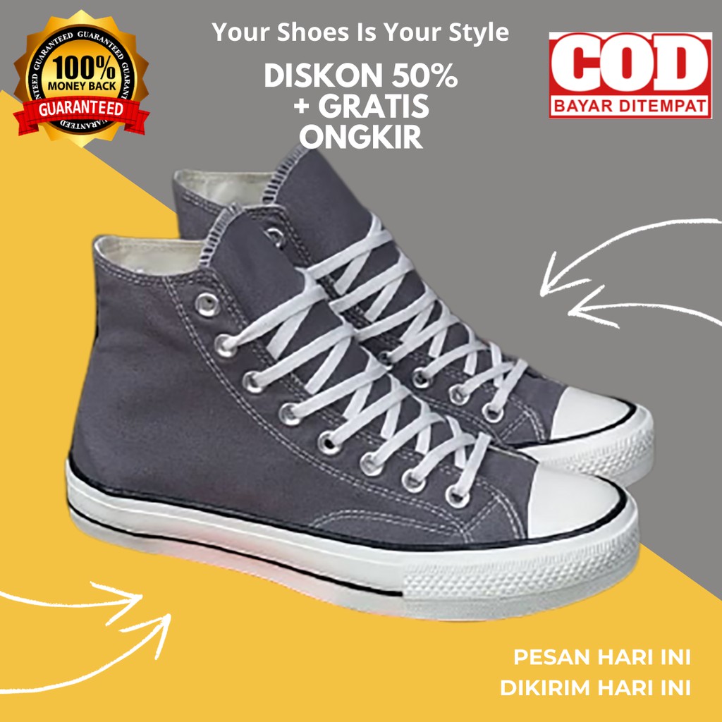 (BISA COD) CONVERSE 70S HIGH MASON GREY BLACK EGRET / CONVERSE 70 HIGH / SEPATU CONVERSE 70S