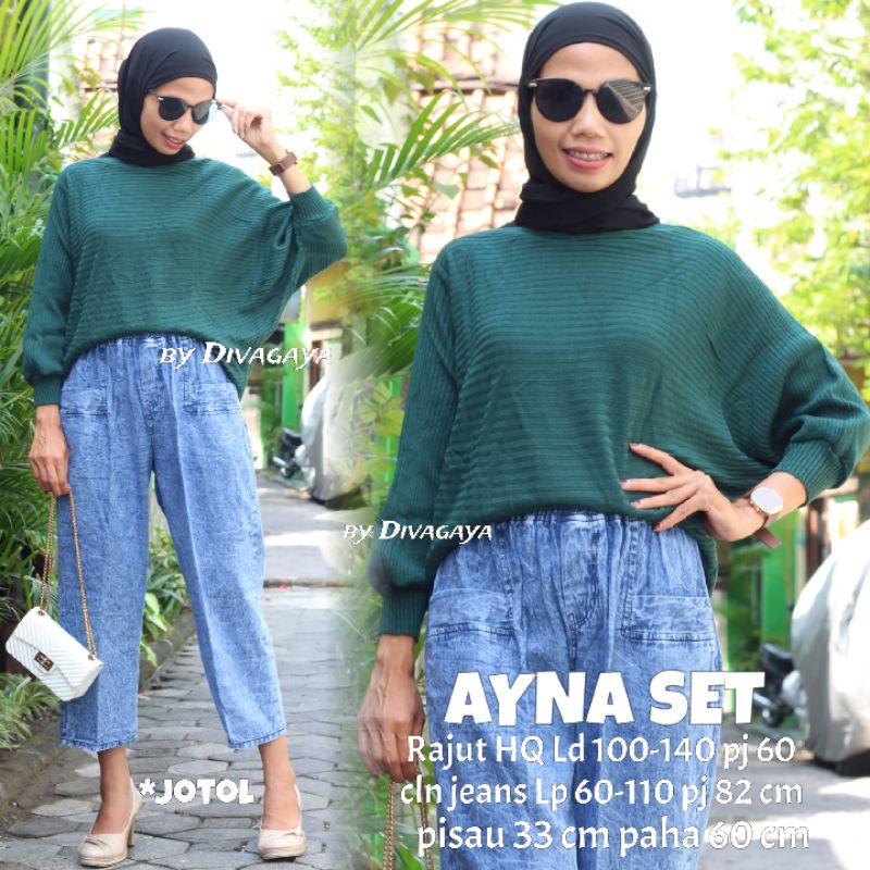 AYNA SET RAJUT BATWING TERBARU DV 1522