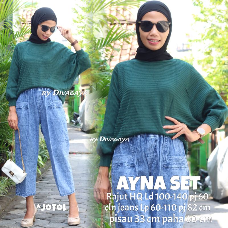 AYNA SET RAJUT BATWING TERBARU DV 1522