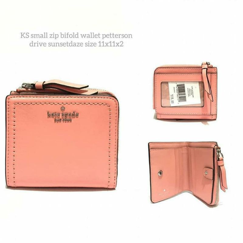 Dompet kate spade small zip bifold wallet